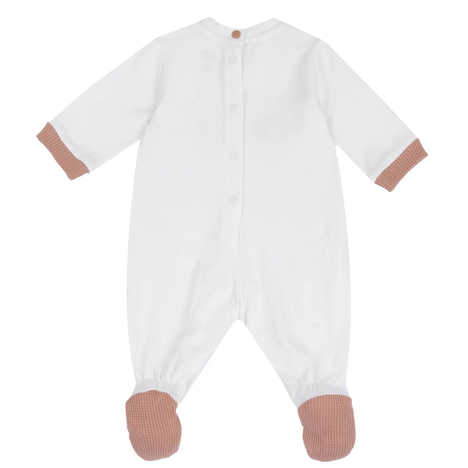 Infants White Graphic Printed Leg Opening Babysuit
