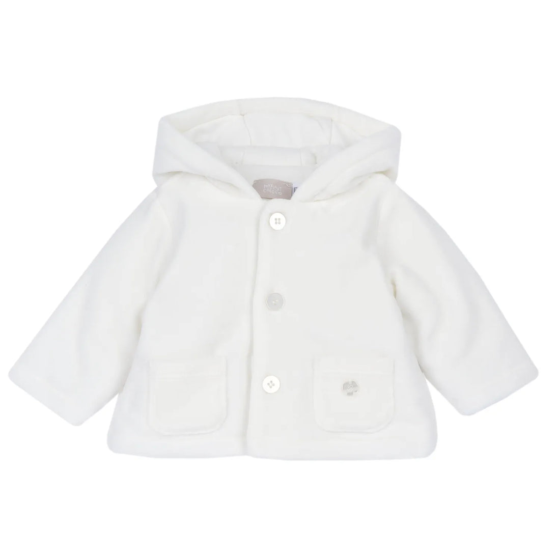 Infants White Hooded Cardigan