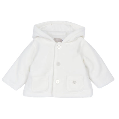 Infants White Hooded Cardigan