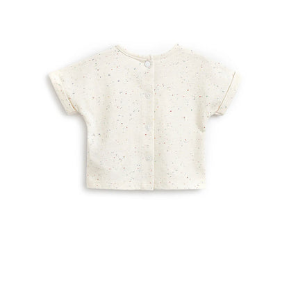 Infants White Printed Dungarees With T-Shirt