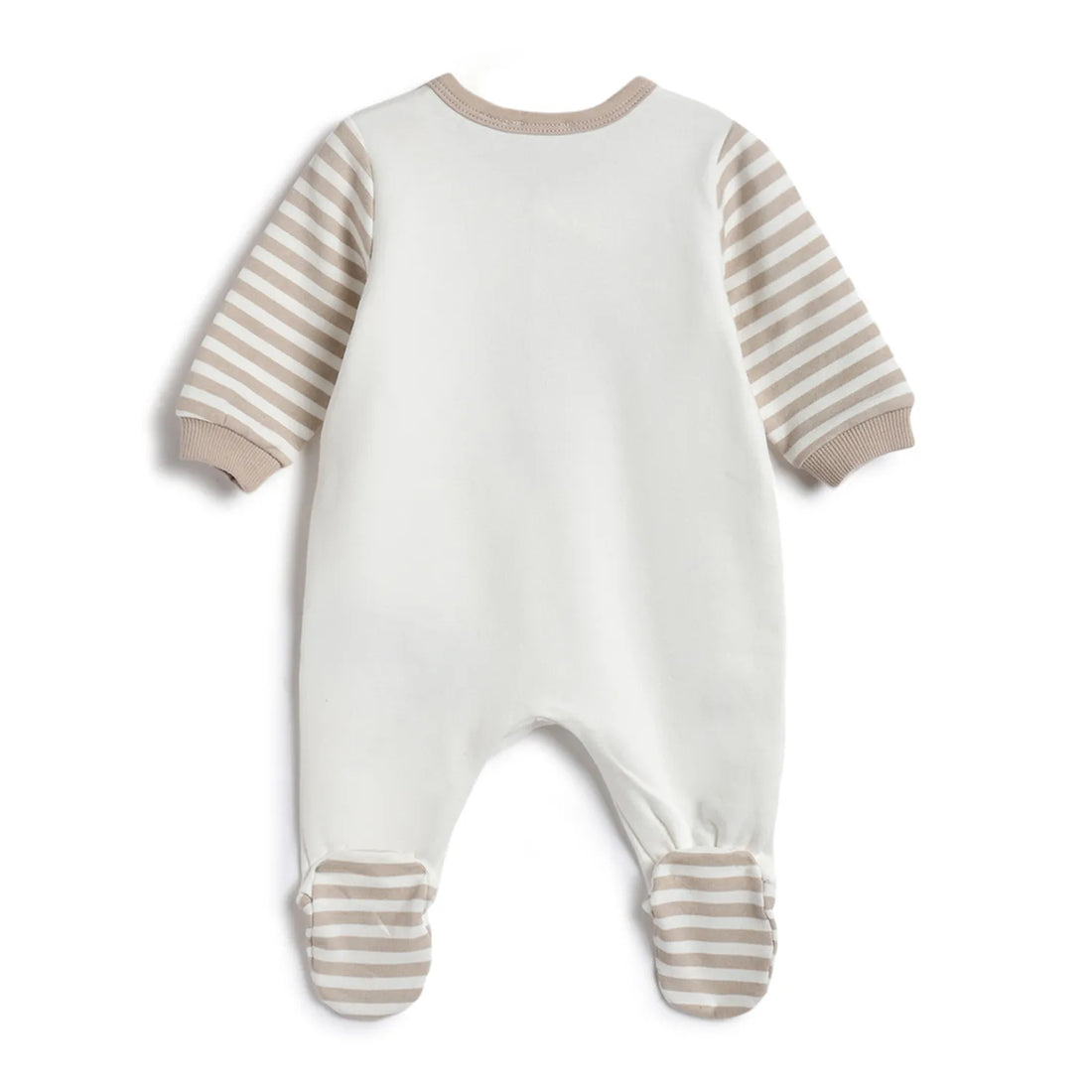 Infants White Printed Front Opening Babysuit