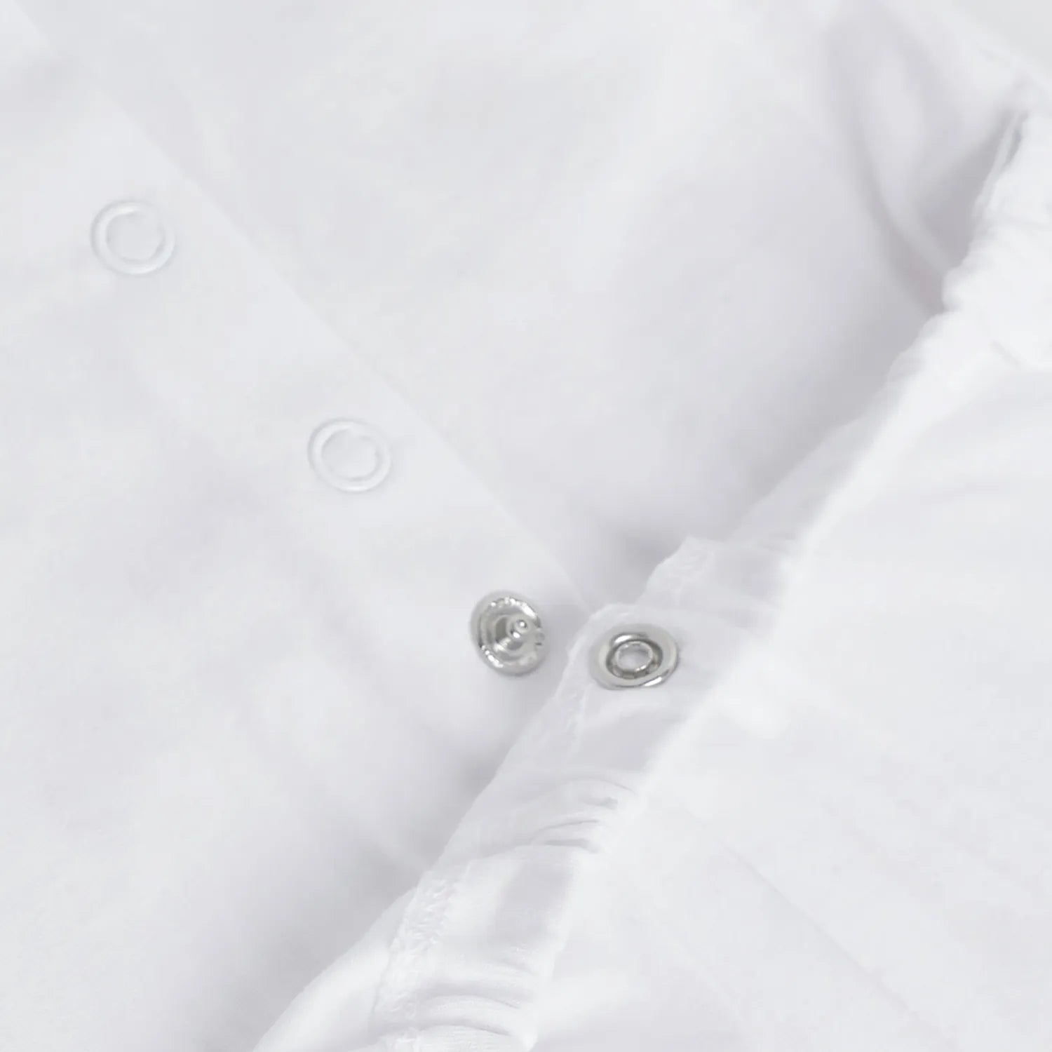 Infants White Printed Nappy Opening Babysuit