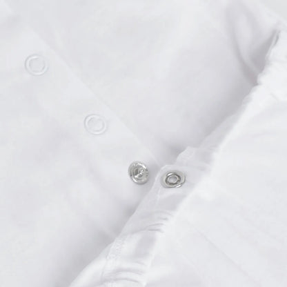 Infants White Printed Nappy Opening Babysuit