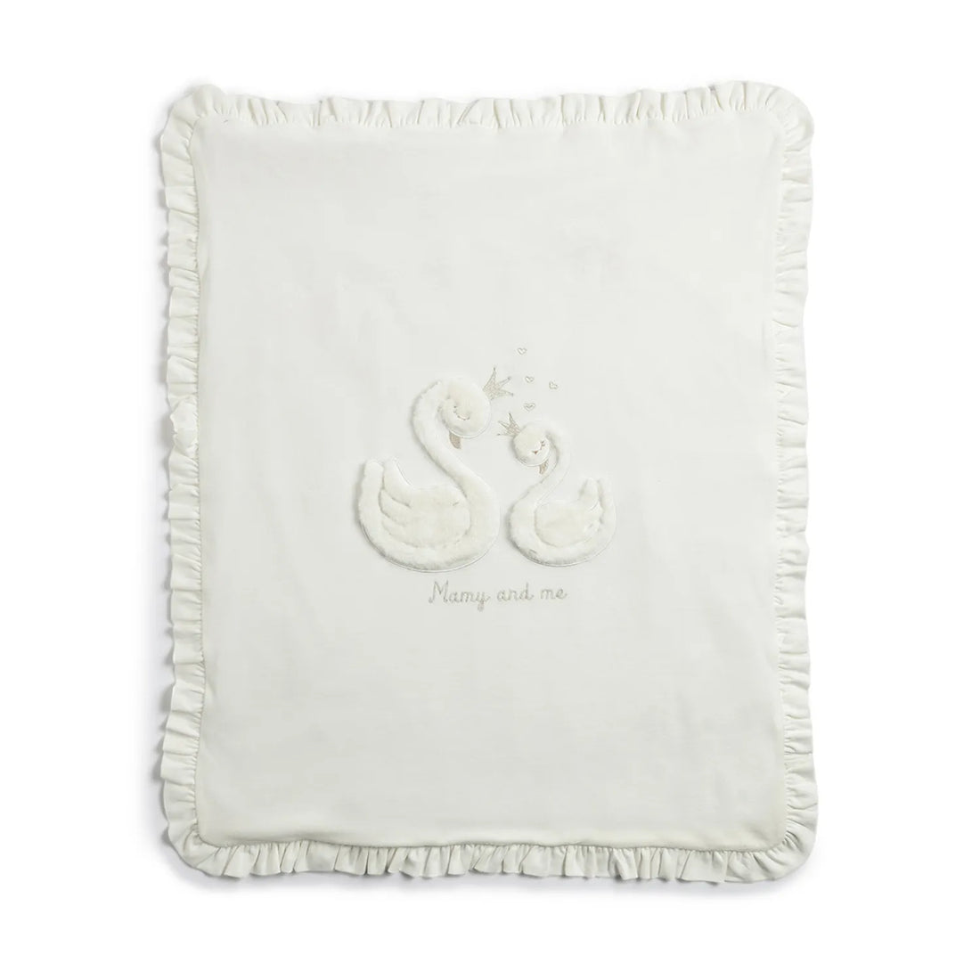 Infants White Printed Pram Blanket