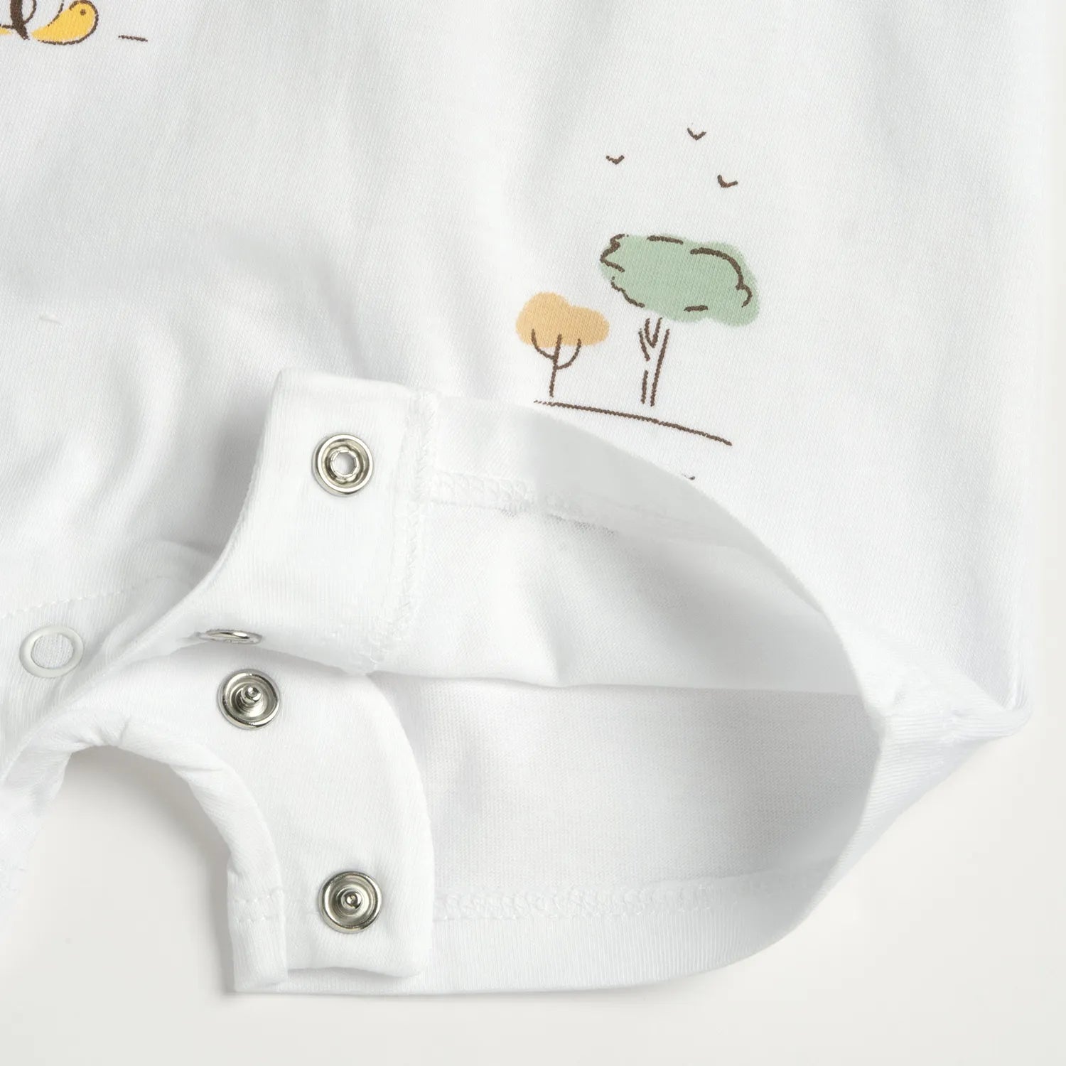 Infants White Printed Romper