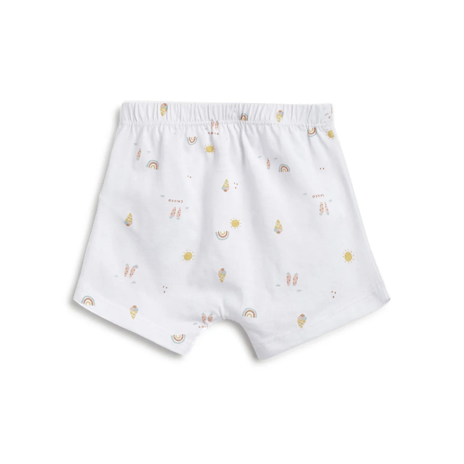 Infants White Printed T-Shirt With Shorts
