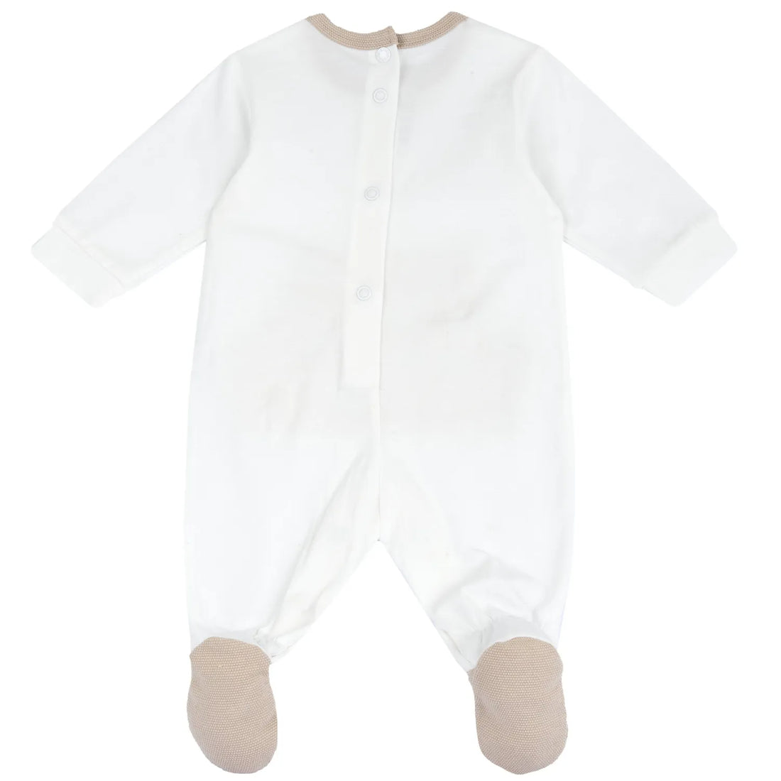 Infants White Typography Printed Leg Opening Babysuit