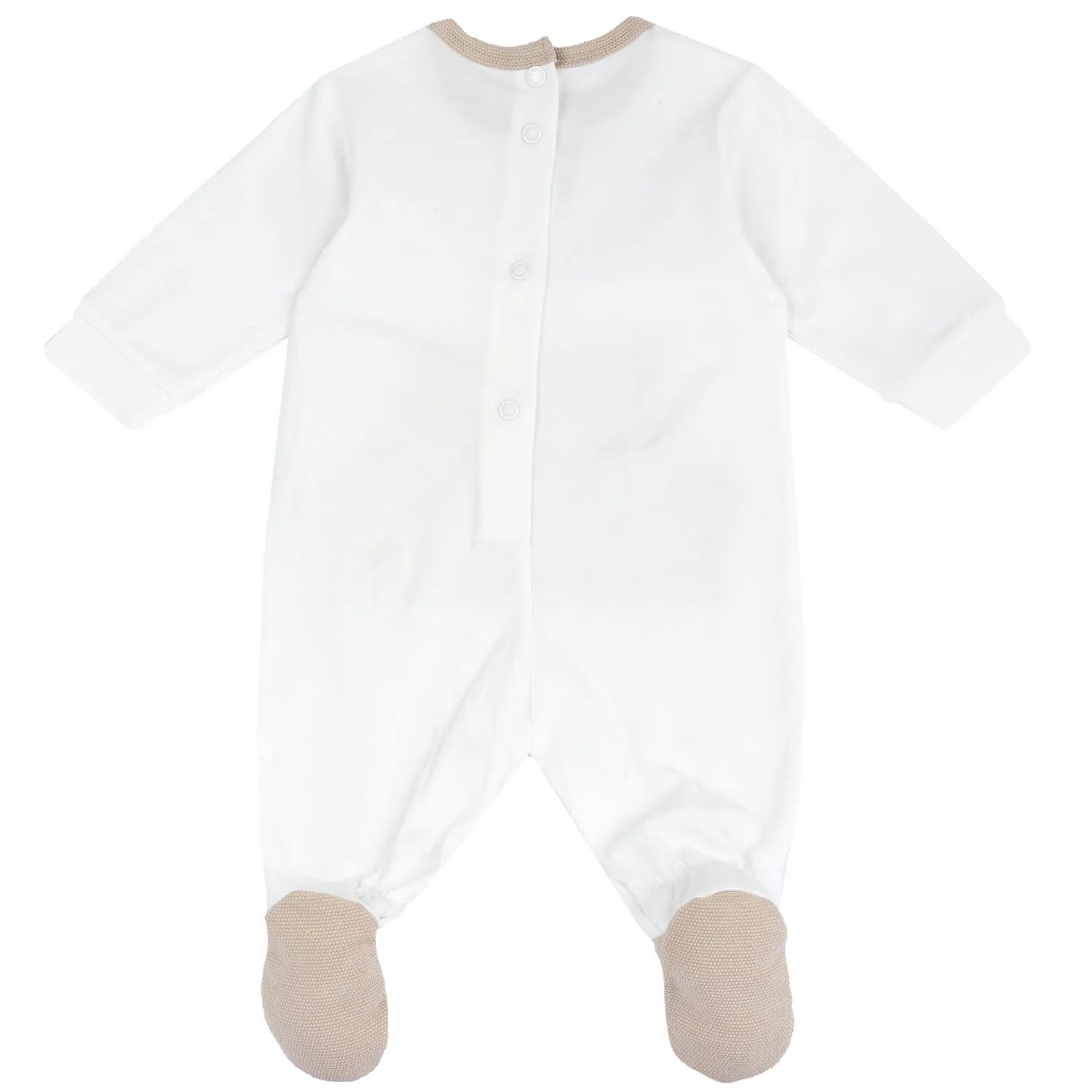 Infants White Typography Printed Leg Opening Babysuit