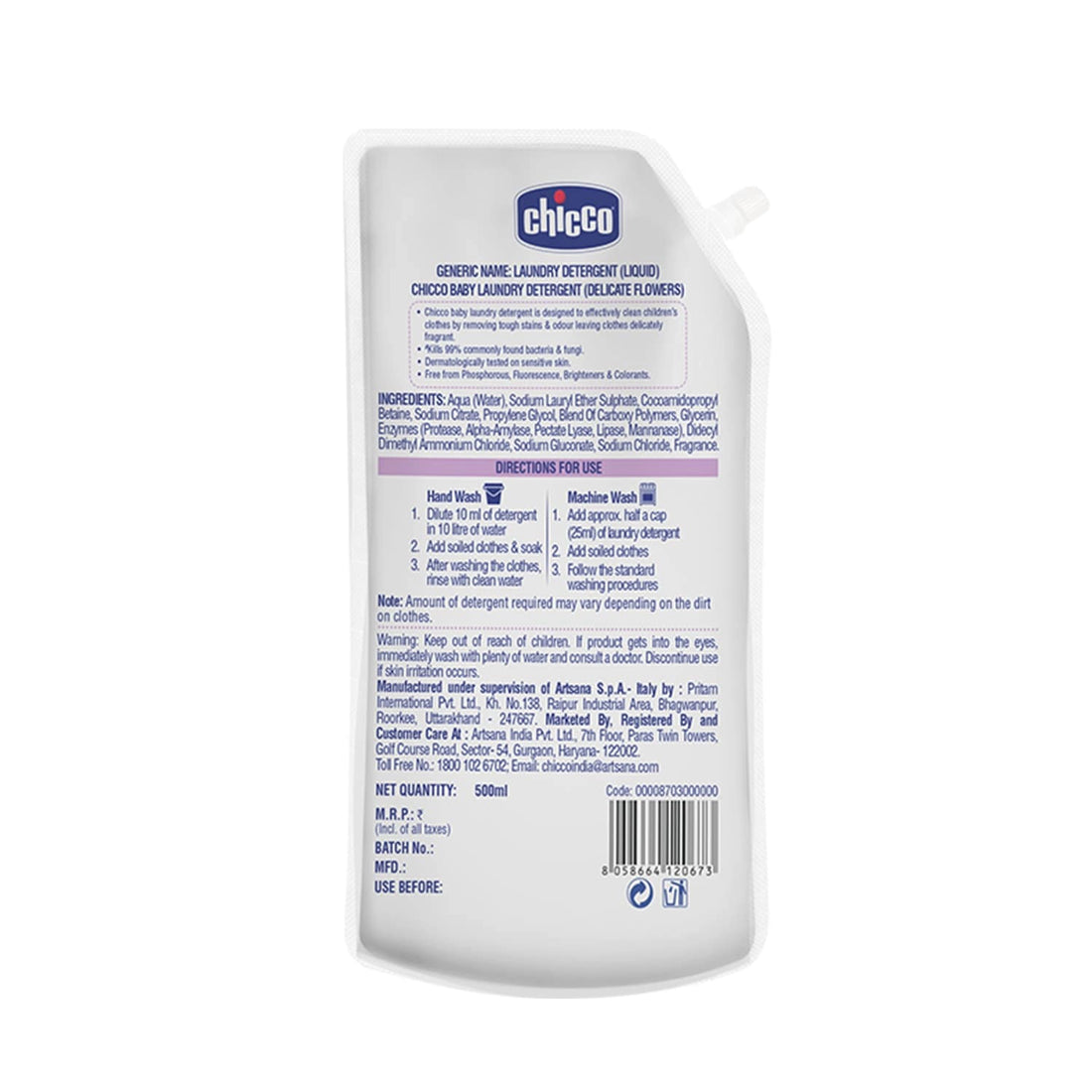 Laundry Detergent Delicate Flowers 500ml Refil Pack