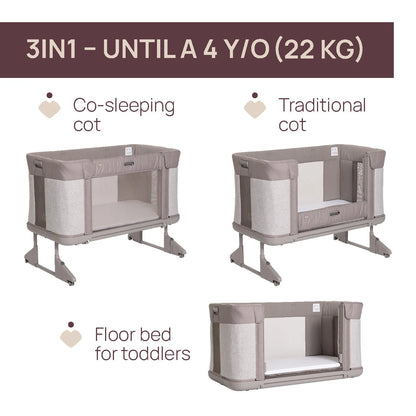 Next2Me Forever Co Sleeping Cot Almond