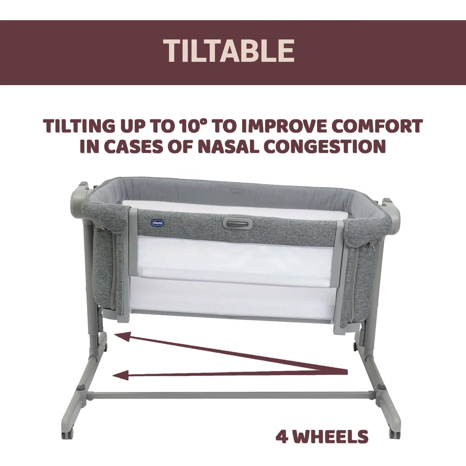 Next2Me Magic Evo Co Sleeping Crib Dark Grey