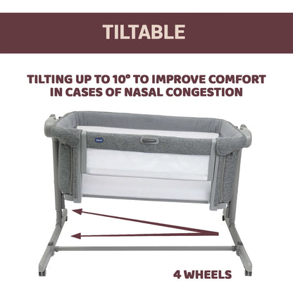 Next2Me Magic Evo Co Sleeping Crib Dark Grey