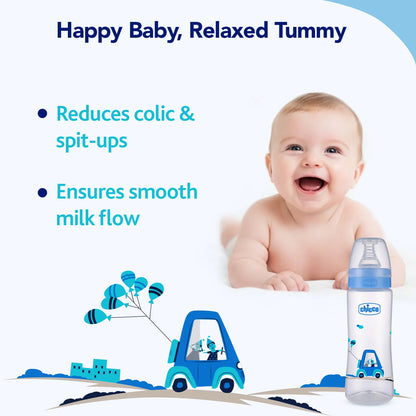 Nourish Plus Fast Flow Baby Bottle 240ml 6M+ Blue