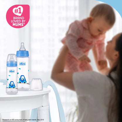 Nourish Plus Fast Flow Baby Bottle 240ml 6M+ Blue