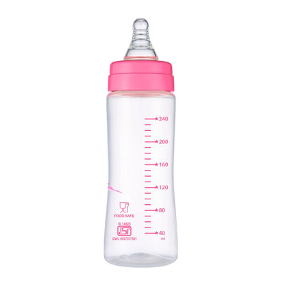Nourish Plus Medium Flow Baby Bottle 240ml 3M+ Pink