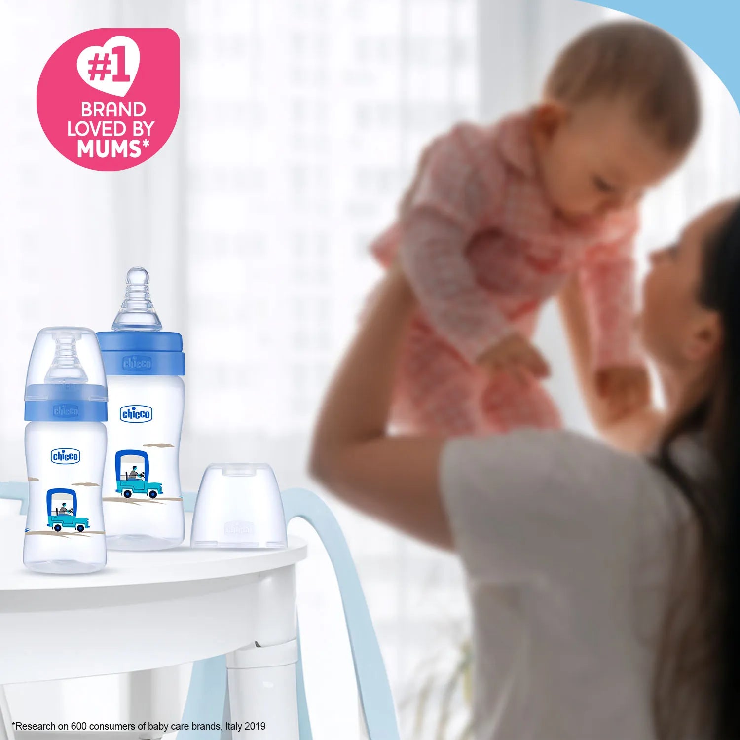 Nourish Plus Slow Flow Baby Bottle 120ml 0M+ Blue