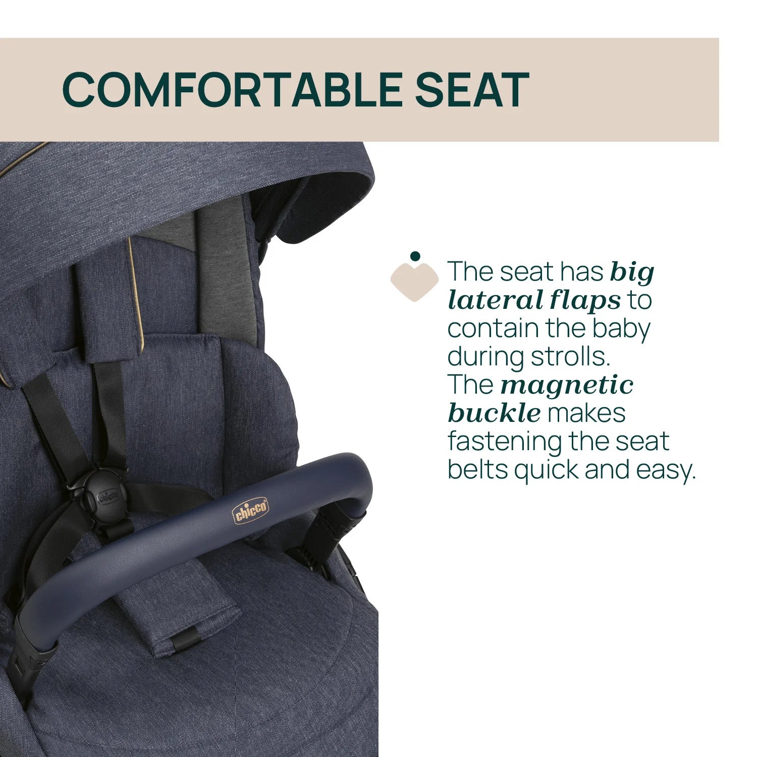 One4Ever Lounge Stroller Denim Shine