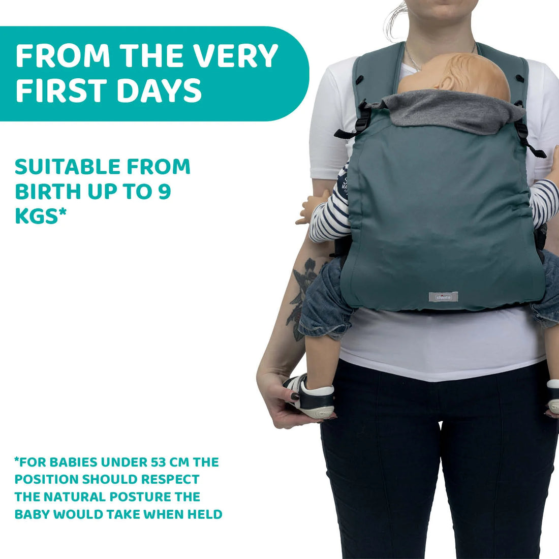 Skin Fit Baby Carrier Green Wood