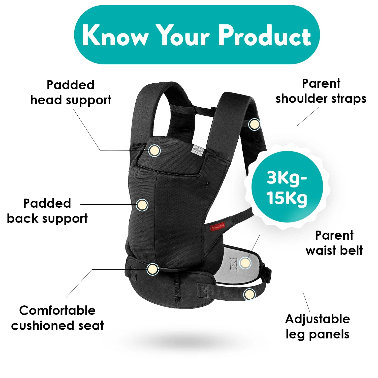Snug Support Baby Carrier Black