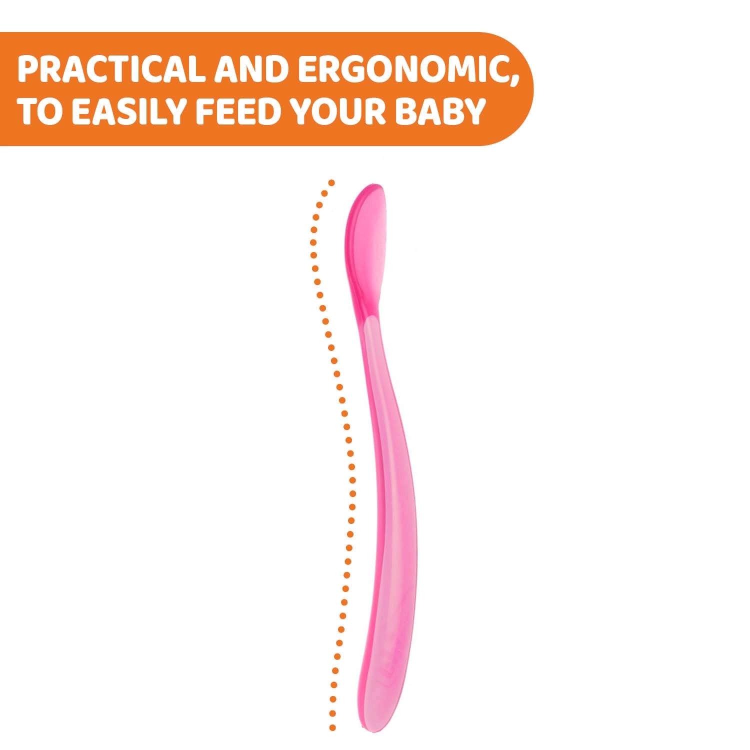 Soft Silicon Spoon BiPack Girl 6M+