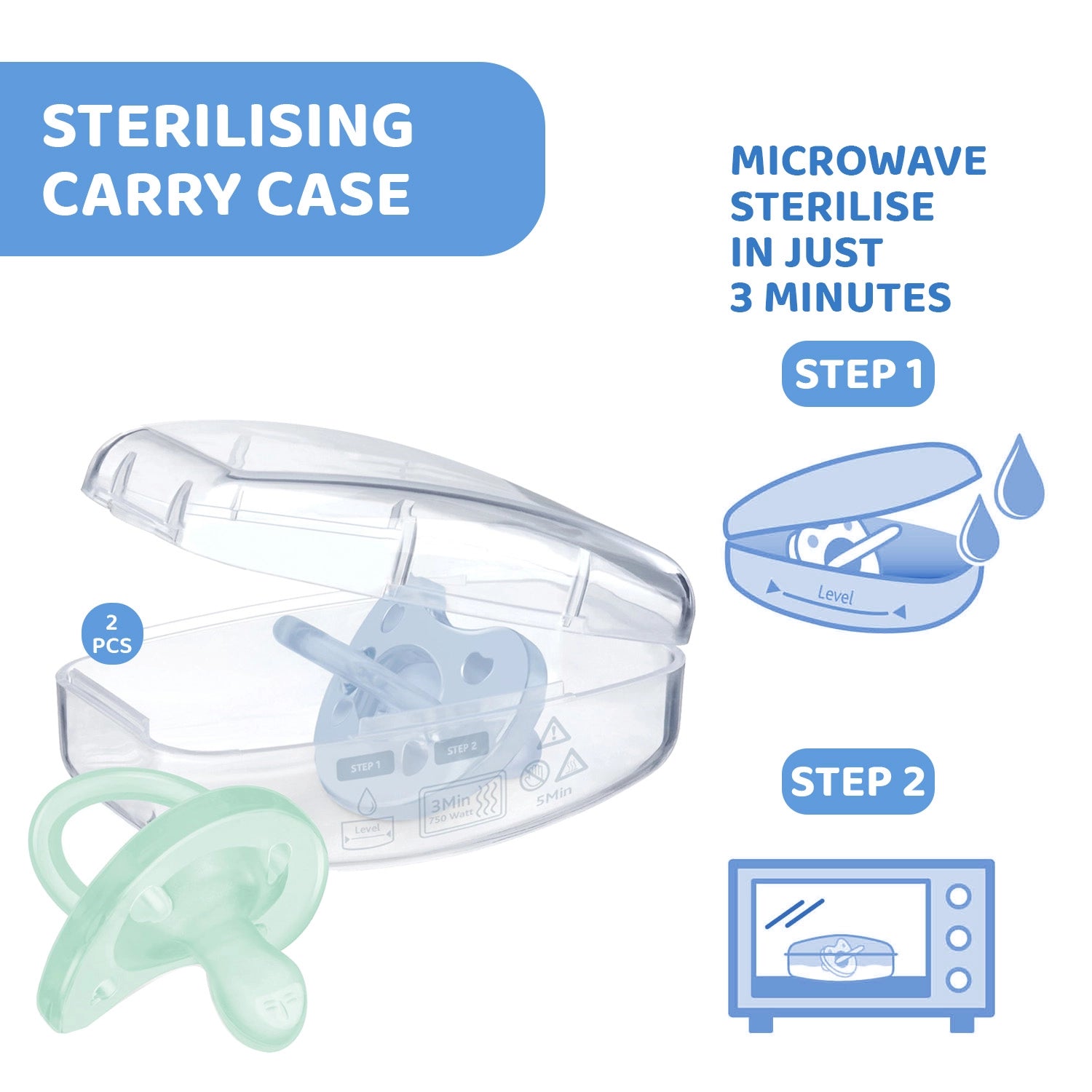 Soother Physio Soft Blue 2 to 6M 2Pcs