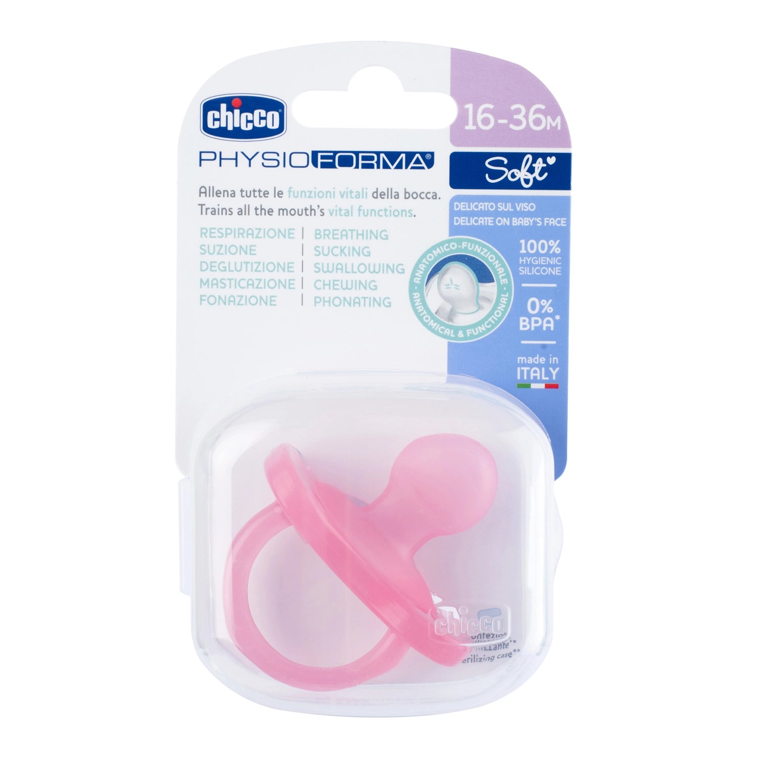 Soother Physio Soft Pink 16 to36M 1Pc