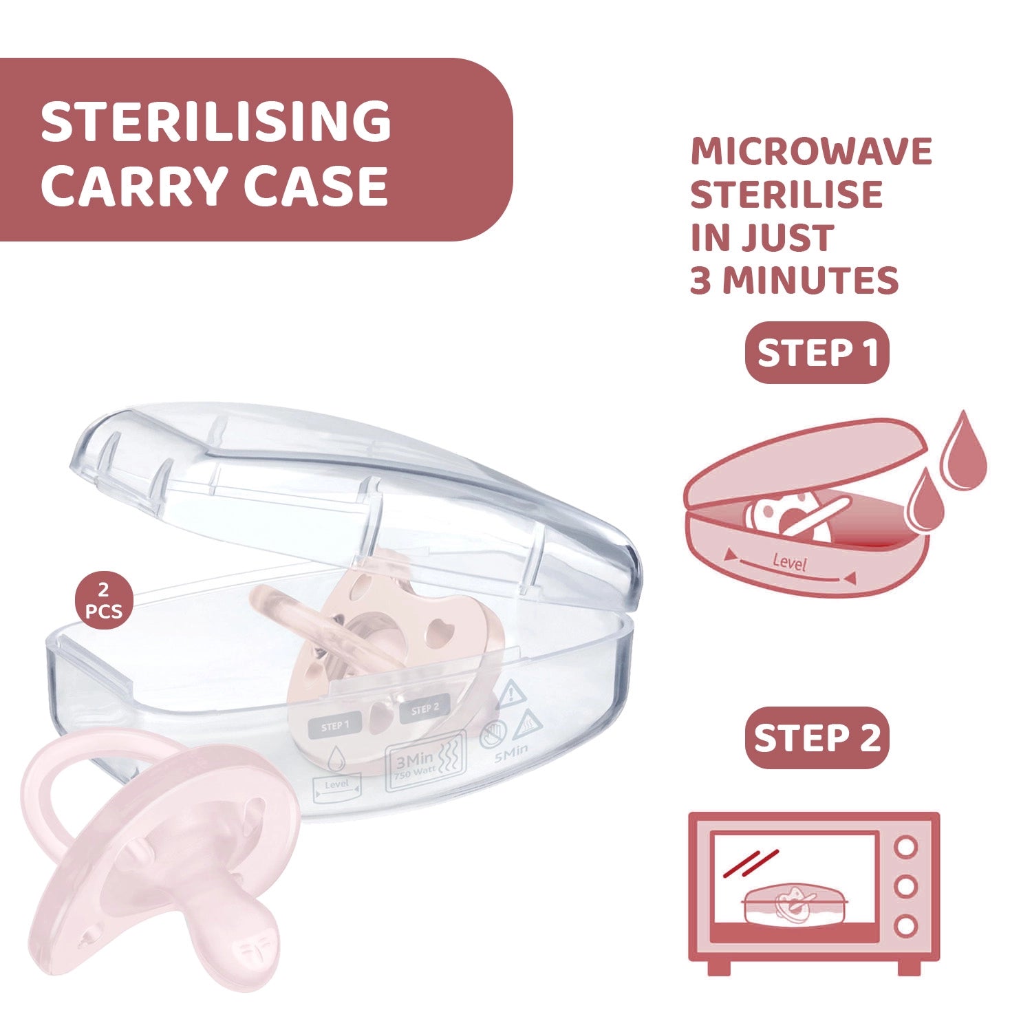 Soother Physio Soft Pink 2 to 6M 2Pcs