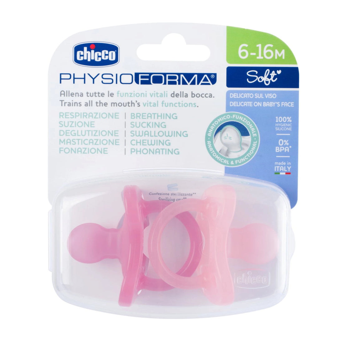 Soother Physio Soft Pink 6 to 16M 2Pcs