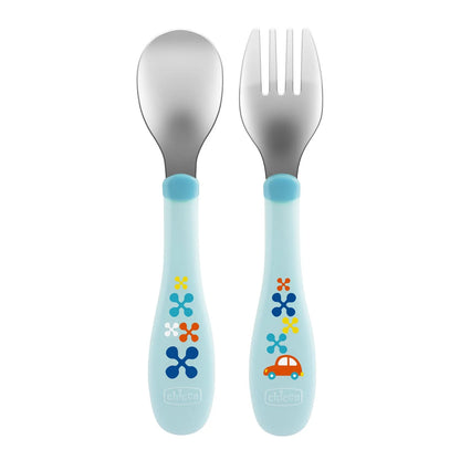 Sport Cup 14M+ and Metal Cutlery 18M+ (Light Blue)