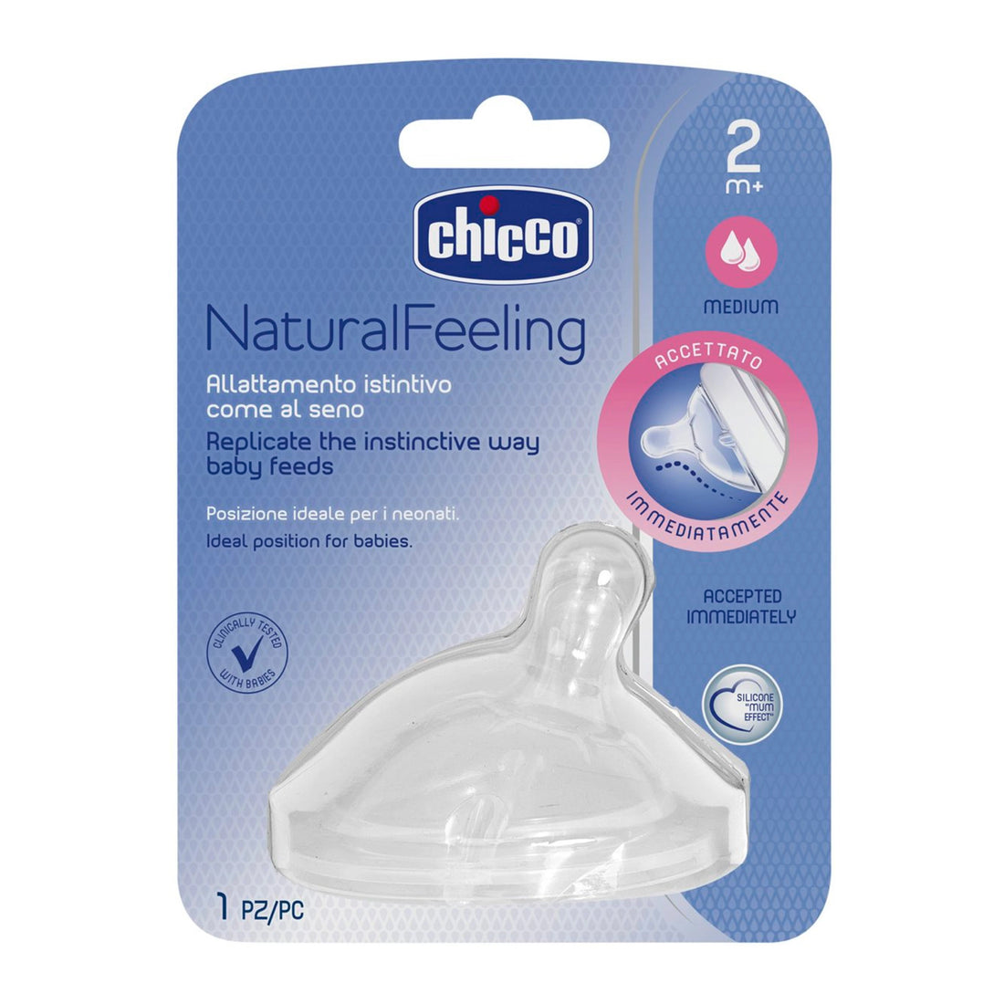 Teat Natural Feeling 2M+ Medium Flow 1 Pc