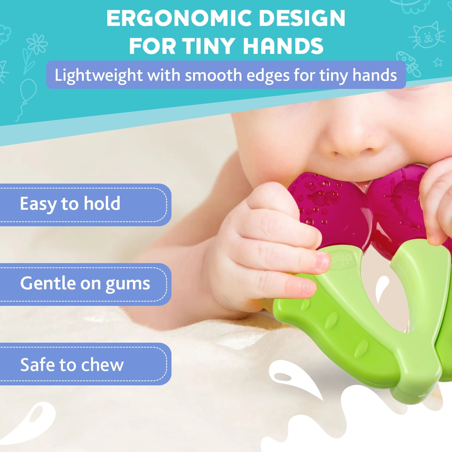 Teether Refreshing Cherry Pink 4M+ 1Pc