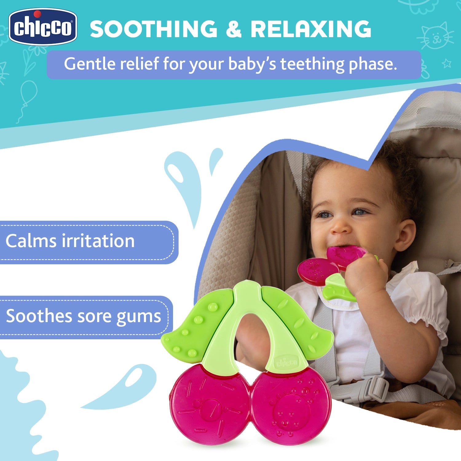 Teether Refreshing Cherry Pink 4M+ 1Pc