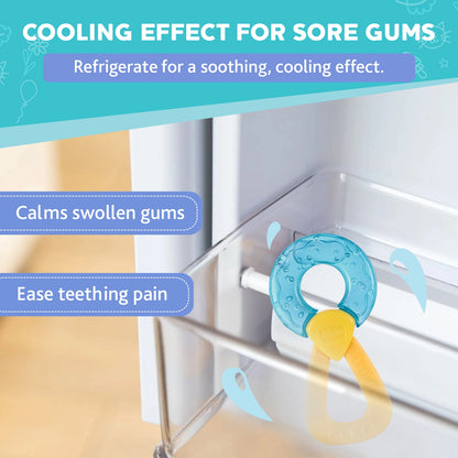 Teether Refreshing Ring Handle Blue 4M+ 1Pc