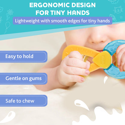 Teether Refreshing Ring Handle Blue 4M+ 1Pc