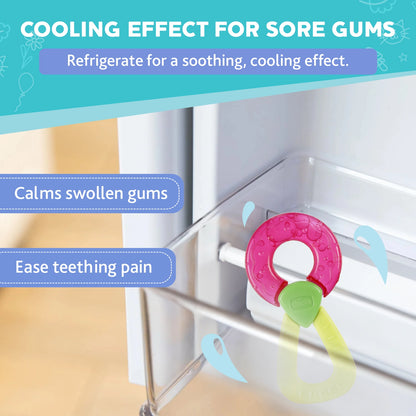 Teether Refreshing Ring Handle Pink 4M+ 1Pc