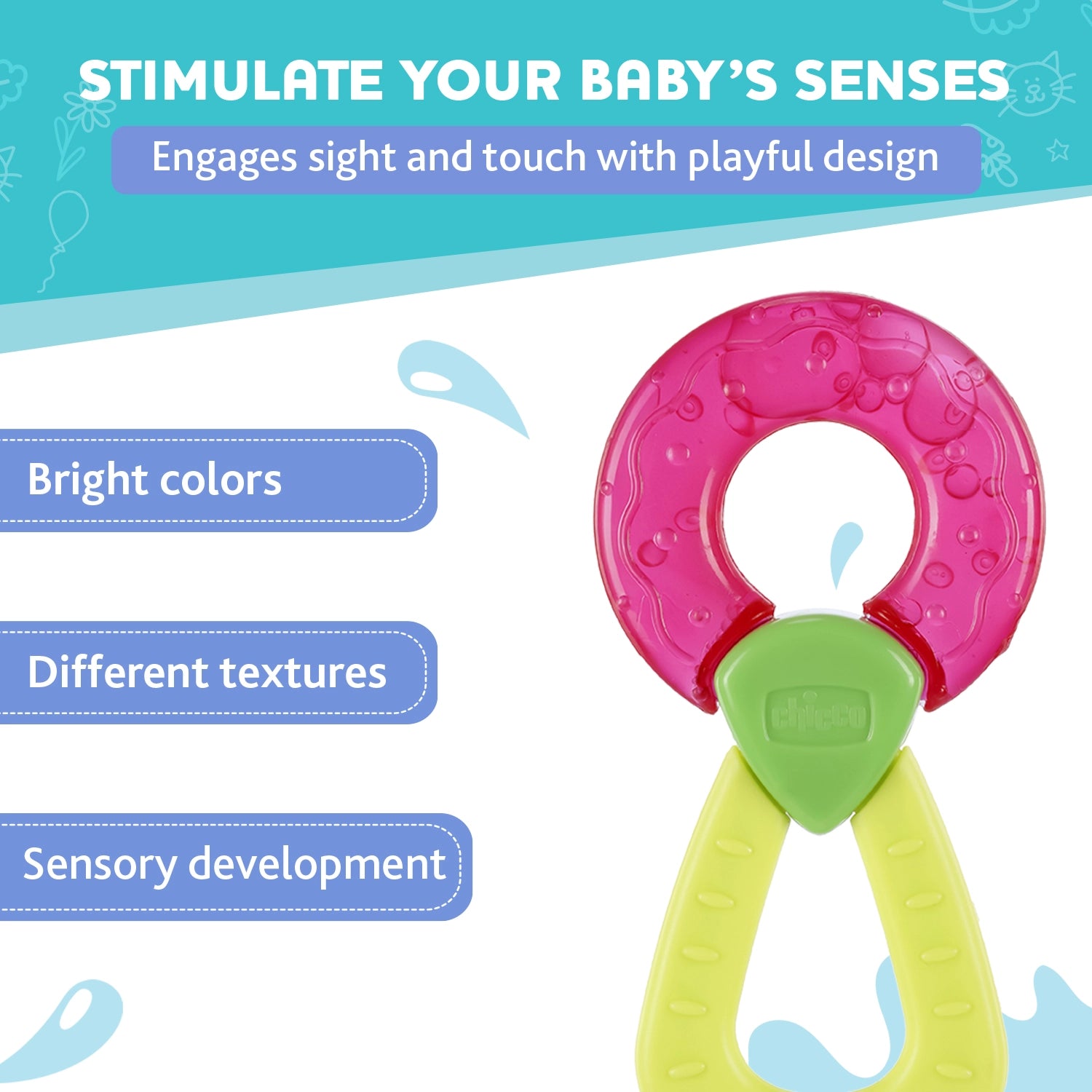 Teether Refreshing Ring Handle Pink 4M+ 1Pc