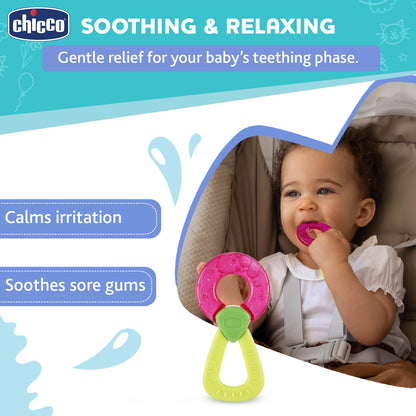 Teether Refreshing Ring Handle Pink 4M+ 1Pc