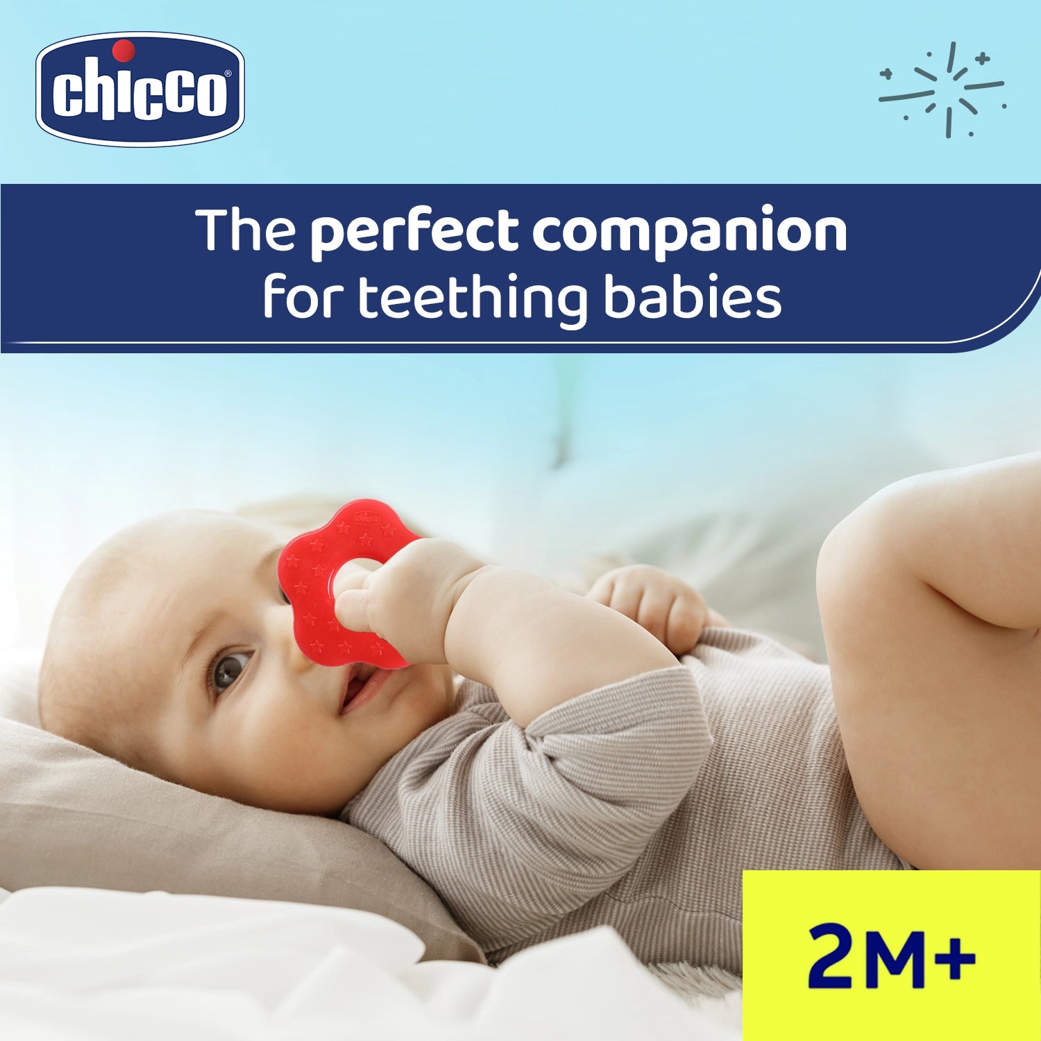 Teether Supersoft Star 2M+ 2Pc Red &amp; Green