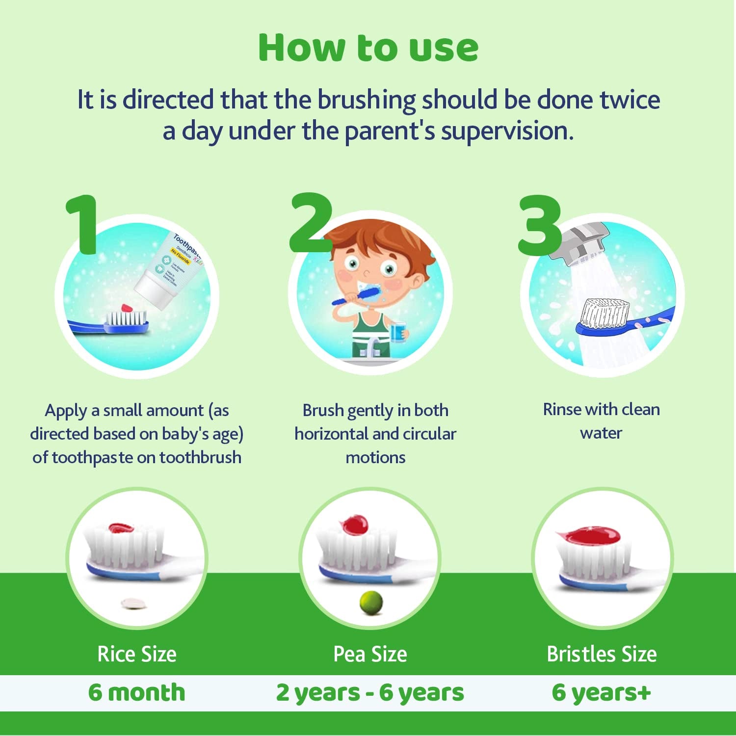 Toothbrush Green 3Y to 8Y