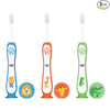 Toothbrush Set 3Y to 8Y Blue Orange & Green Pack of 3