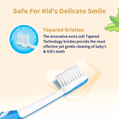 Toothbrush Set 3Y to 8Y Blue and Orange Pack of 2