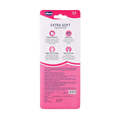 Toothbrush Set 3Y to 8Y Pink and Green Pack of 2