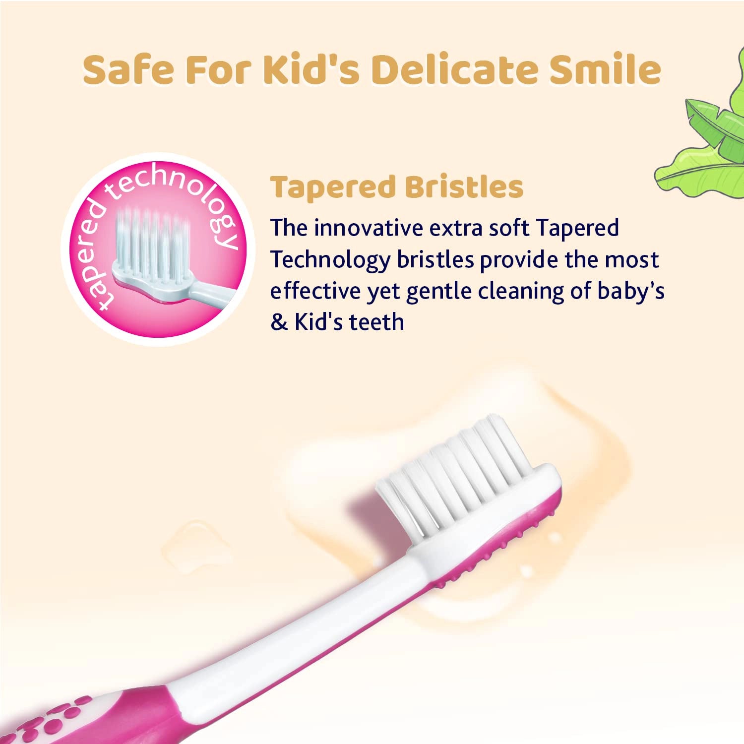 Toothbrush Set 3Y to 8Y Pink and Green Pack of 2