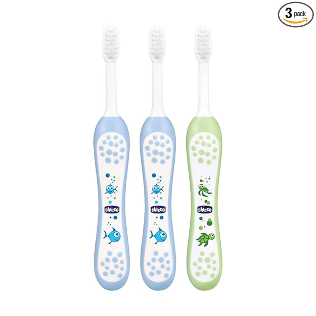 Toothbrush Set 6M to 36M Blue &amp; Green Pack of 3