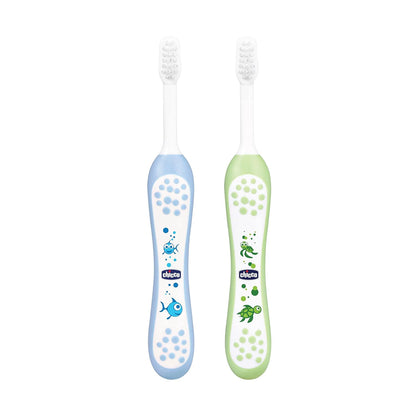 Toothbrush Set 6M to 36M Blue &amp; Green Pack of 2