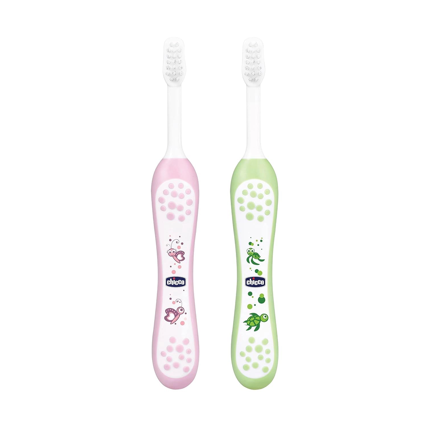Toothbrush Set 6M to 36M Pink &amp; Green Pack of 2