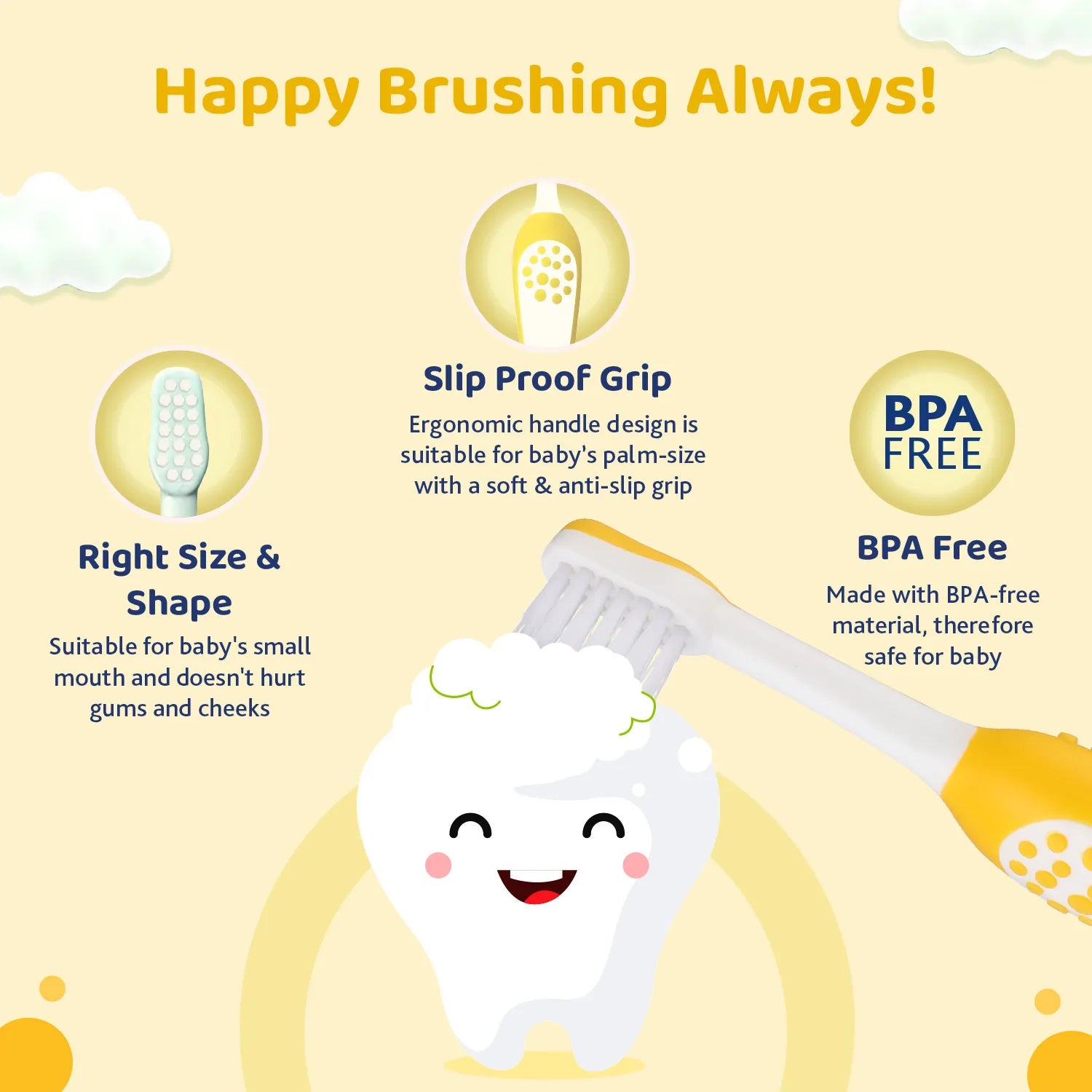 Toothbrush Yellow 6M to 36M