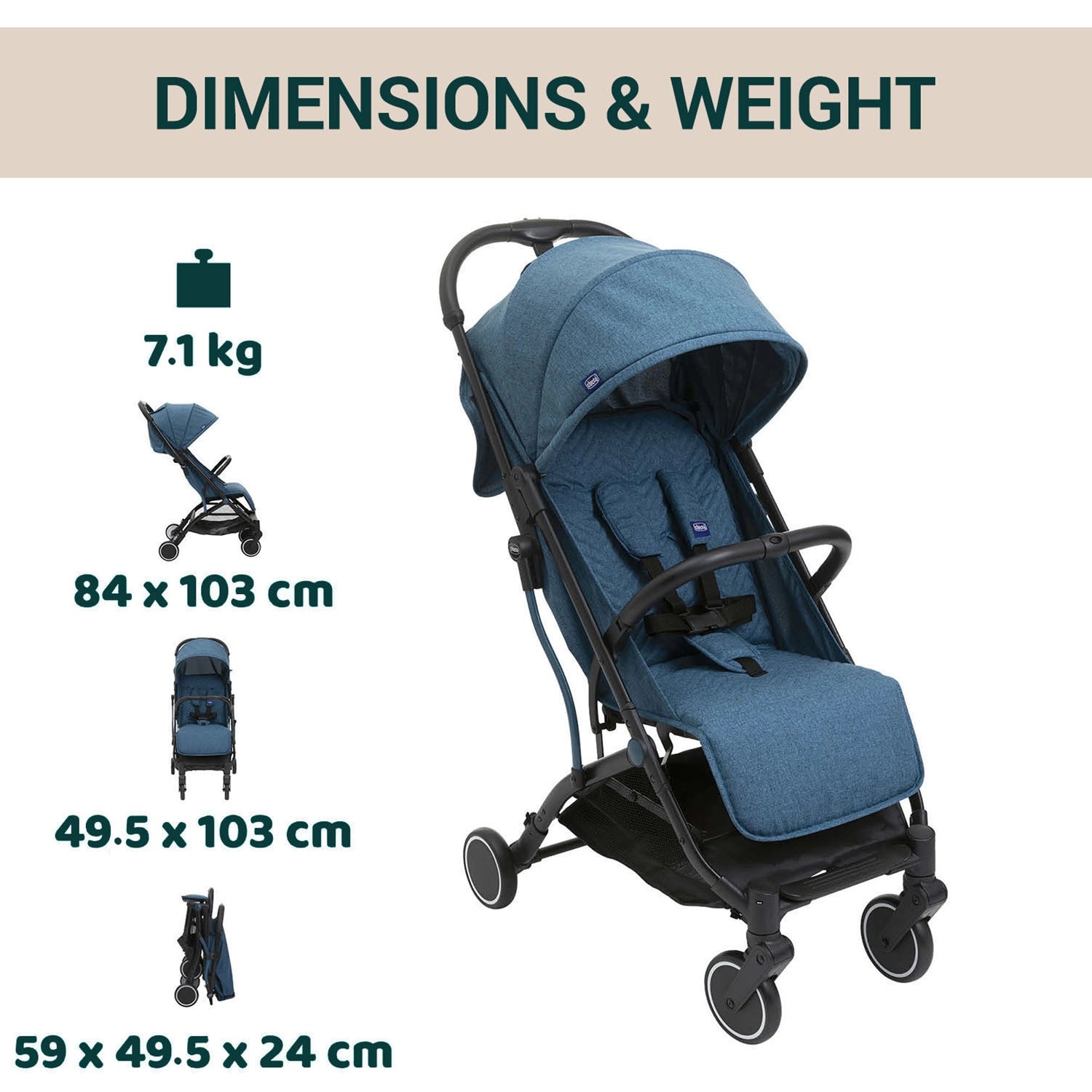 chicco stroller blue Chicco Trolleyme Stroller Calypso Blue