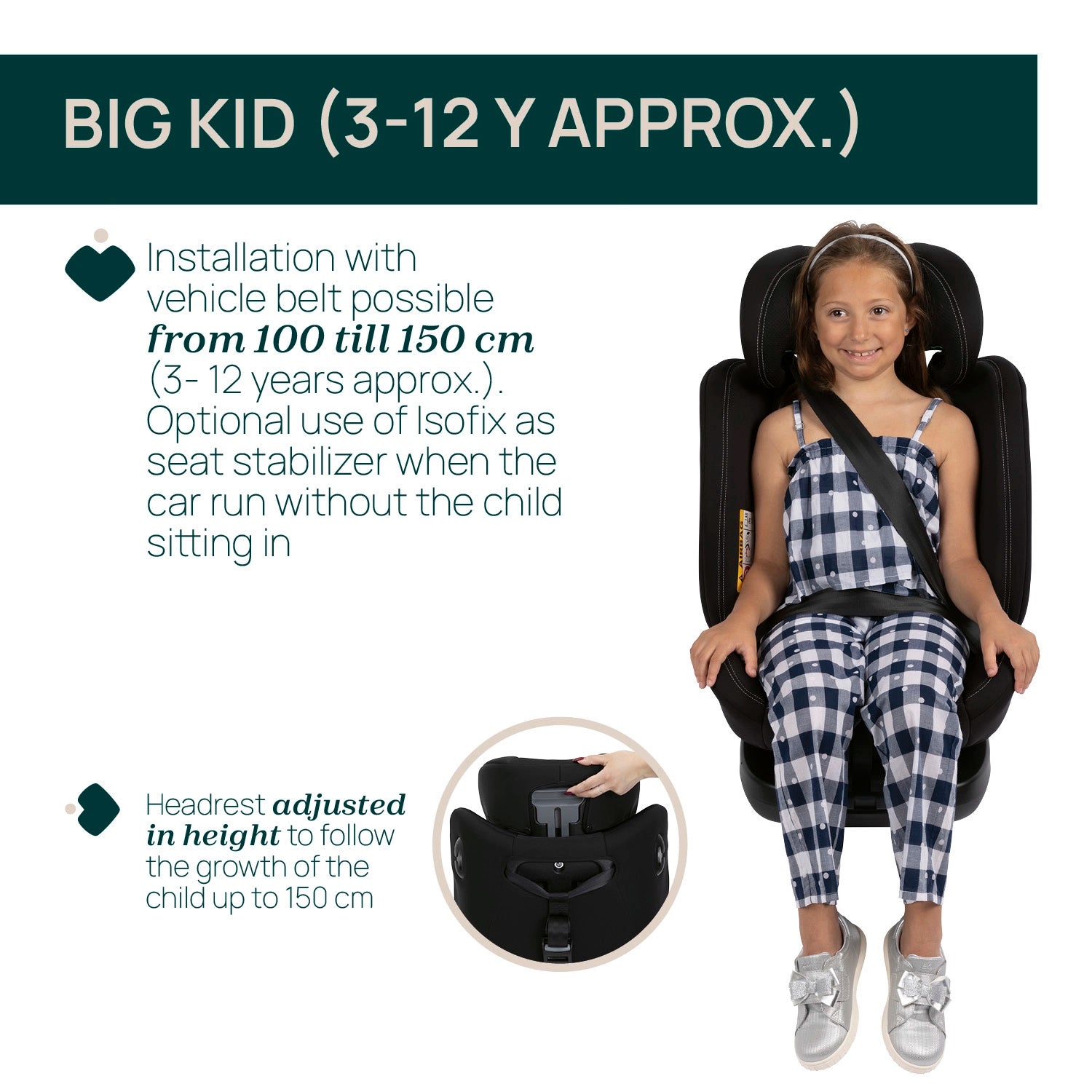 Unico Evo I Size Baby Car Seat Black