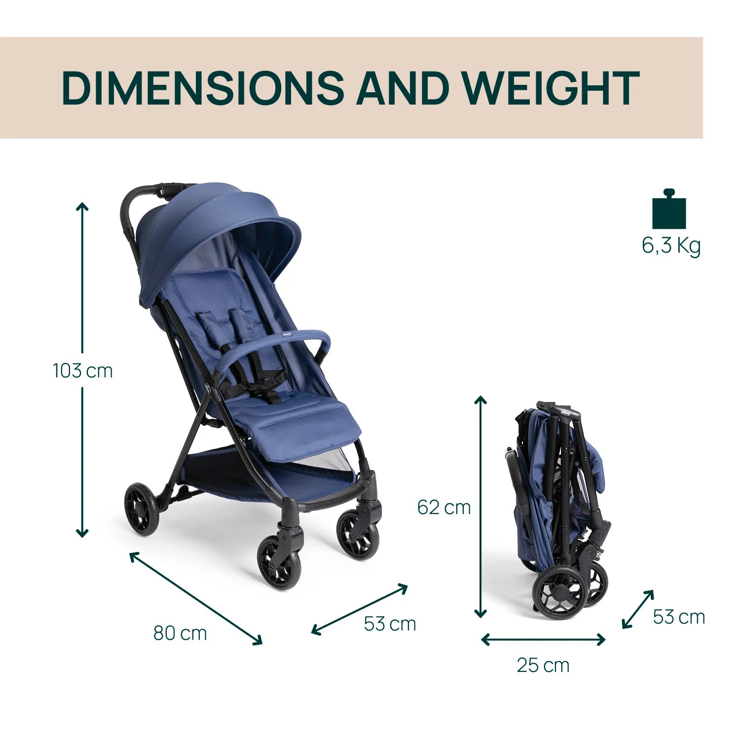 Urbino Royal Blue Stroller